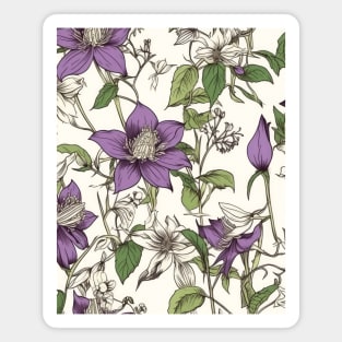 Columbine Flower Pattern - Wildflower Illustration Magnet